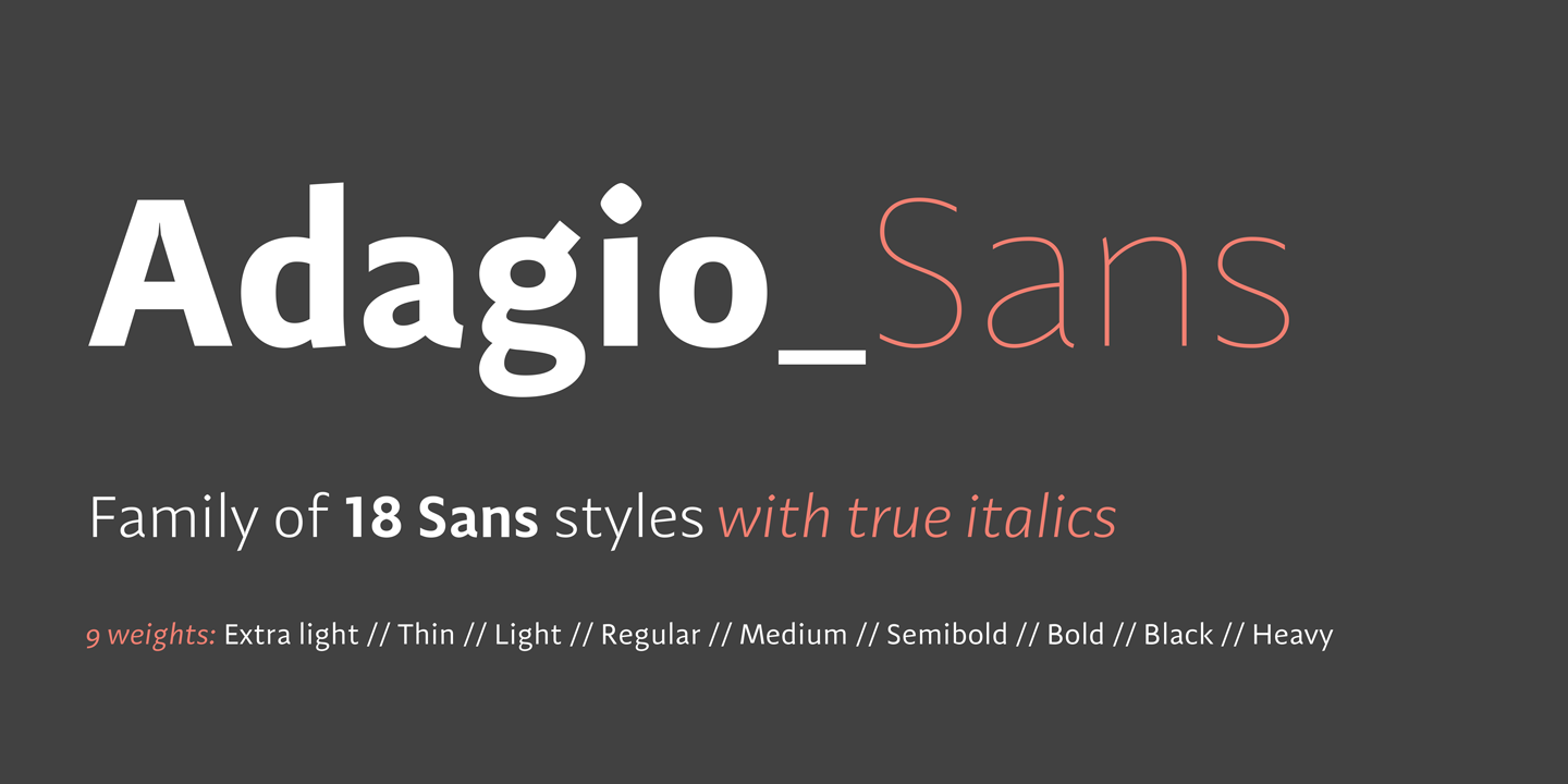 Пример шрифта Adagio Sans Black italic